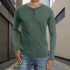 Chemises décontractées pour hommes Henley T-shirt à manches longues Coton Femmes Tops Mesh Hommes Mens Club Button Down