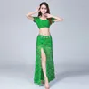 Stage Wear Belly Dance Training Suit Sexy Performance Costume Large Lace Set