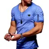 nuova maglietta estiva manica corta maglietta polo polo T-shirt da uomo Slim fit puro cotone girocollo scollo a V Esercizio fitness di alta qualità Maglietta a maniche corte in cotone