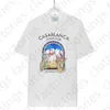 2024 Kazabaş Gömlek Tasarımcı Tişörtleri Kazabakka Tshirt Kazabaş Gömlek Erkekler Üst Boyut Tee Kazabablan Casa Blanca Giyim Yaz Mürettebatı Boyun Kısa Kollu