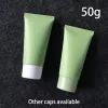 Bottles 50ml Plastic Squeeze Bottle Matte Green 50g Cosmetic Cream Facial Cleanser Container Toothpaste Lotion Soft Tube Free Shipping