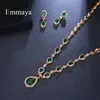 Emmaya Arrivo Green Waterdrop Aspetto Zirconia Accessori per costumi affascinanti Orecchini e set di gioielli per collane 240220