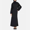 Ethnic Clothing Muslim Woman Dress Turkey Dubai Abaya Long Sleeve Ruffle Lady Fashion Kaftan Robes Longues Femme Plus Size S-5XL Hijab