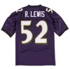 Stitched Football Jersey 52 Ray Lewis 2004 Mesh Retro Rugby Jerseys Män kvinnor och ungdom S-6XL