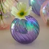 Iridescente bola vasos decoração casa sala de estar vaso de flores para interior vaso de vidro mesa plantas decoração para casa vaso 240220