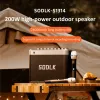Alto-falantes SODLK S1314 200W de alta potência sem fio Bluetooth Alto-falantes Karaokê Soundbox 4 chifres graves pesados 24000mAh Bateria Superlong Standby