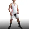 Costume da bagno da donna Wurst Man One Piece con apertura sul cavallo Bottone personalizzato Gay Wrestling Canotta sexy per sollevamento pesi da palestra