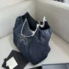 Classic Fashion Women's Bag Luxury Designer Retro Canvas Classic Vintage Lettered Denim Fabric Material Large Shopping Bag Handbag No Box