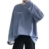 Män t shirt mode bokstäver tryck rund hals topp casual långa ärmar lös pullover vår hösten grundläggande manliga streetwear 240219