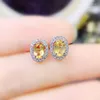 Stud Earrings Natural Real Citrine Earring Oval Style 5 7mm 0.85ct 2pcs Gemstone 925 Sterling Silver Per Jewelry Fine J23978