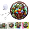 Decorative Figurines Easter Ornaments Double Sided Hanging Sign Decors Flower Garland Window Acrylic