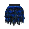 Skirts Women Sexy Feather A Line Mini Skirt Elastic Waist Party Dance Short For Raves Club DropShip