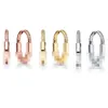 Charm-Designer-Schmuck-Herz-Ohrring aus 925er-Sterlingsilber, oval, mittelgroß, mit Diamant vergoldet, beliebte Ohrringe, Stern