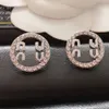 Mode Stud Perle Boucles D'oreilles Designer Goujons Diamant Boucle D'oreille Marque Lettre Bijoux 925 Argent Plaqué Hommes Femmes Valentine Cadeaux De Mariage Eardrop