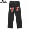 Pantaloni 2023 uomini hip hop pantaloni in jeans streetwear gallina di pistola stampato di denim pantaloni harajuku cotone joggers jeans pantaloni harem pantaloni