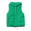 Gilet da donna 2024 Gilet in cotone soffice piumino Autunno e inverno Capispalla corto con cappuccio senza maniche Giacca trapuntata Gilet femminile