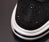 Rhinestone Black Full Blue for Leisure and High Color Waterproof Anti odor Thick Bottom Lace up Hard wearing Sneakers Me
