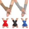 Genouillères Manches tricotées Bracelet sans doigts Accessoires de vêtements Bras chaud Automne et hiver Étudiants Gants demi-doigts féminins