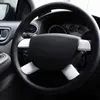 Accessori interni 4 pezzi adesivo copertura rivestimento volante per auto per Ford Focus MK2 2005 2006 2007 2008 2009 2010 2011 decorazione