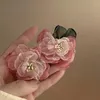 Stud Earrings Oversize Pink Color Block Lace Flower Wedding Bride Earring For Women Elegant Floral Charm Big Jewelry