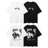 SS Nieuwe Rapstar T-shirts Ronde hals Klassiek Letter Bedrukt Paar T-shirts Halve mouwen Casual Los Dun Sport Ademend Puur katoen T-shirt met korte mouwen Topkleding