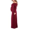 Dresses New Mother Dress One Word Collar Maternity Dress Sexy Fashion Long Sleeve Mopping Long Skirt Pregnant Women Photo Clothing