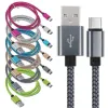 1 м, 3 фута, кабель для быстрой зарядки типа C, плетеный кабель Micro USB c, кабель USB 2,0 для передачи данных для Samsung, Xiaomi, LG, Android, 2 м, 3 м