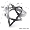 Anneaux de cluster Heartagram Symbole de lui Music Band Bague pour femmes Hommes en acier inoxydable creux Heavy Metal Finger Bijoux Cadeau RRRXXXS03