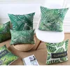 Housse de coussin jungle tropicale plante de forêt tropicale fundas style d'été capa de almofada feuilles vertes taie d'oreiller 3696325