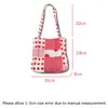 Bolsas de compras Bolsa de lona literaria retro Mujeres Lunares rojos Hombro Ulzzang Línea Shopper Ladies Reutilizable Tote de mano