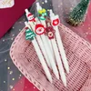 30 stks/partij Leuke Kerst Gel Pen Kawaii Cartoon Kerstman Sneeuwpoppen Elanden Boom Schrijven Pennen Zwarte Inkt School Kantoorbenodigdheden Geschenken