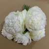 Fleurs décoratives 5 têtes soie artificielle grande pivoine hortensia décor de fête de mariage aux couleurs vibrantes réaliste belle