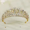 Crystal Wedding Tiara for Women Crown Royal Queen Opaska metalowa księżna panna młoda królowa nakrycia domowe urodziny prezent konkursowy