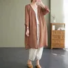 Damskie dzianki damskie kardigany 2024 bawełniane i lniane wiosenne mody Cardigan Lightweight Kimonos Women's Otwarty front