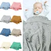 Blankets 100x80cm Portable Soft Solid Color Hollow Heart Knit Baby Home Blanket Bedding Quilt Swaddle Wrap