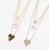 Pingente colares makersland colar para mulheres coração pingentes jóias acessórios presentes moda luxo amor tripla camada atacado