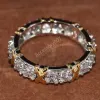 Designer smycken ringerprofessionell designer smycken par diamant vit guld ring fylld vigselring korsring storlek 5-11 bröllop gåvor grossist