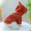 Hundkläder valpkläder mysig tecknad husdjur vinterjacka knäppa lambool tröja för hundar katter varm bekväm söt höst