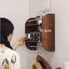 Kök förvaring vintage massivt trä rack vardagsrum dekor kopp hållare rött vin kaffe arrangör starka vägghyllor