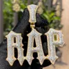 Pendentif personnalisé en or 18 carats avec lettres de Mossanite et nom, argent 925 Vvs Moissanite Hip Hop, bijoux fins personnalisés faits à la main