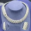 Fina smycken Hip Hop Gold Plated 925 Sterling Silver VVS Moissanite Diamond Iced Out Miami Cuban Link Chain Halsband för män