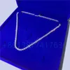 18k gerçek altın ince mücevher 4mm 16 18 20 22 24 26 28 GRA VVS Moissanite Elmas Tenis Zinciri Kolye