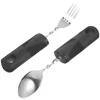 フォークの曲がりくねったフォークとスプーン適応摂食調理器具ツール便利な食器キットナイフ