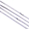 Novo colar de tênis de diamante personalizado, corrente de tênis de prata de 3 mm com fecho de mola, corrente cubana