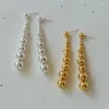 Dangle Earrings Minar Metallic Beads Strand Thread For Women 14K Real Gold Silver Plated Copper Long Tassel Earring