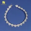 Moissanite Cluster Catena da tennis Collana in argento 925 di moda Hiphop 8mm Collane da tennis con diamanti a forma di cuore per uomo Donna