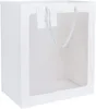 Biała torba na prezent torby papierowe przezroczyste okno Bukiet Papiery prezentowe torby z uchwytami 5857383