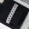 Offre spéciale 13mm plaqué or chaîne cubaine Vvs Gra Moissanite glacé hommes collier Bracelet bijoux de mode collier