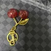 Keychains Lanyards Crystal Cherry Styles Red Color Girls Fashion Accessories Fruit Handbag Decoration 240303