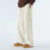Pantalon décontracté en tissu de coton pour hommes, jambe large, droit, ample, extérieur, neutre, de haute qualité, doux, Long, Baggy, 240227